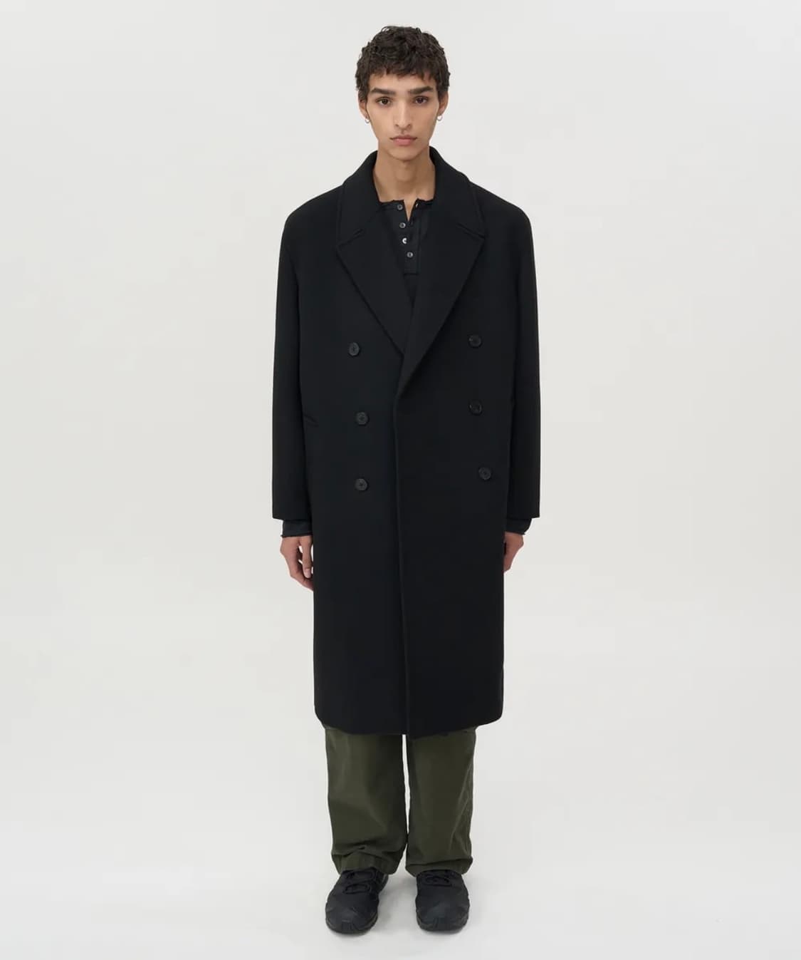(L) 인사일런스 캐시미어 더블 롱 코트 블랙 상품이미지2