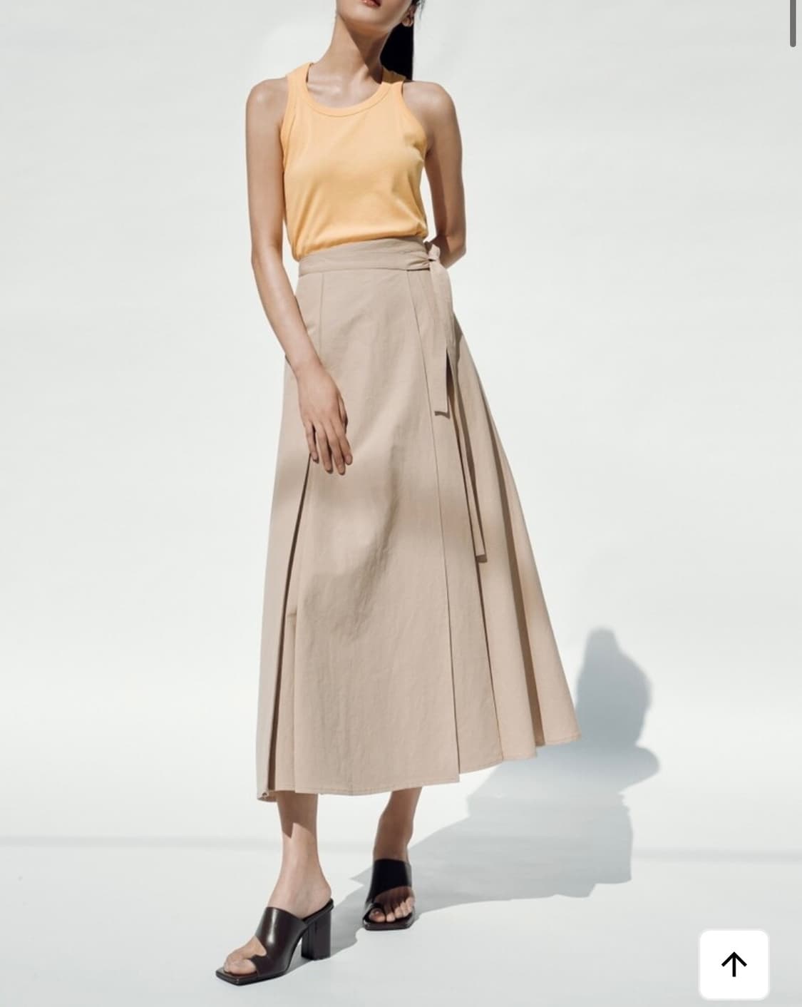 새상품)길트프리 면+린넨 혼방 스커트 BEIGE WRAP SKIRT 해 상품이미지1