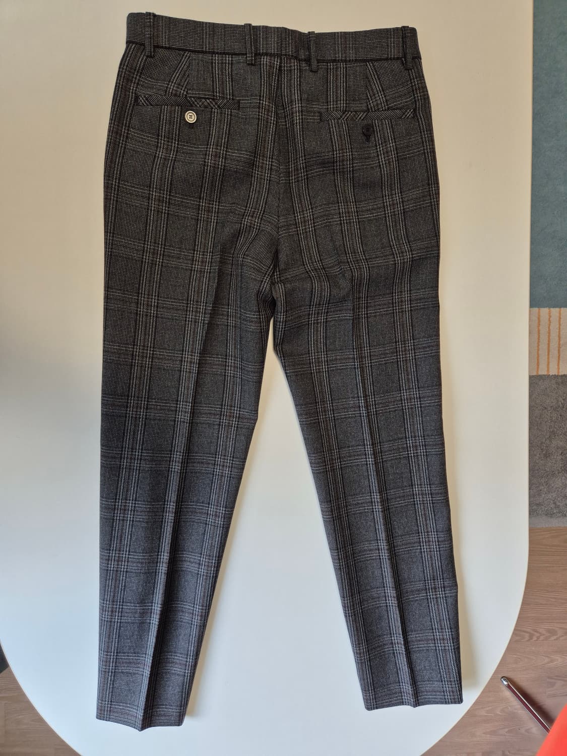 솔리드옴므 체크 울 슬랙스 46 상품이미지3