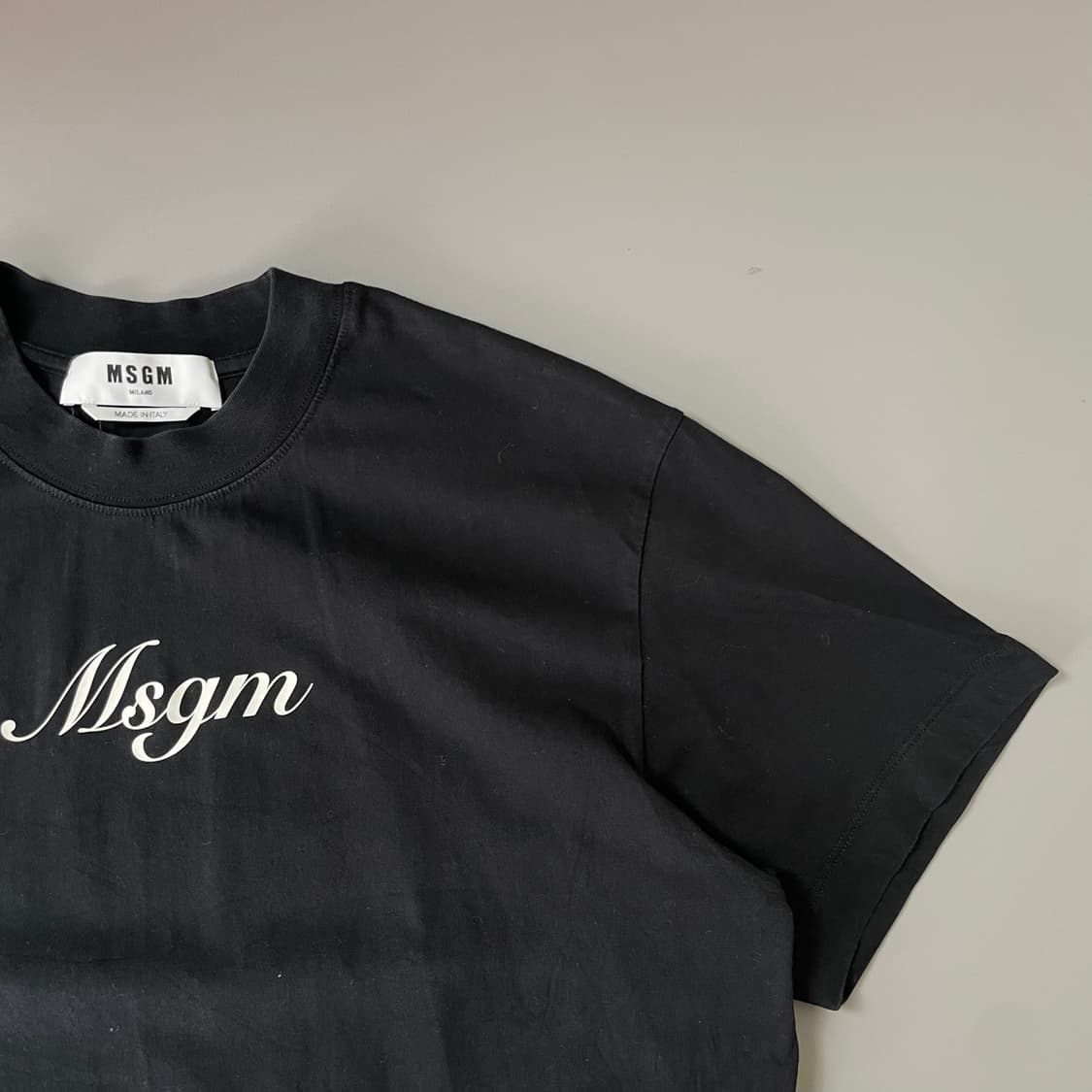 MSGM 블랙 필기체로고 반팔 롱티셔츠 S 상품이미지3