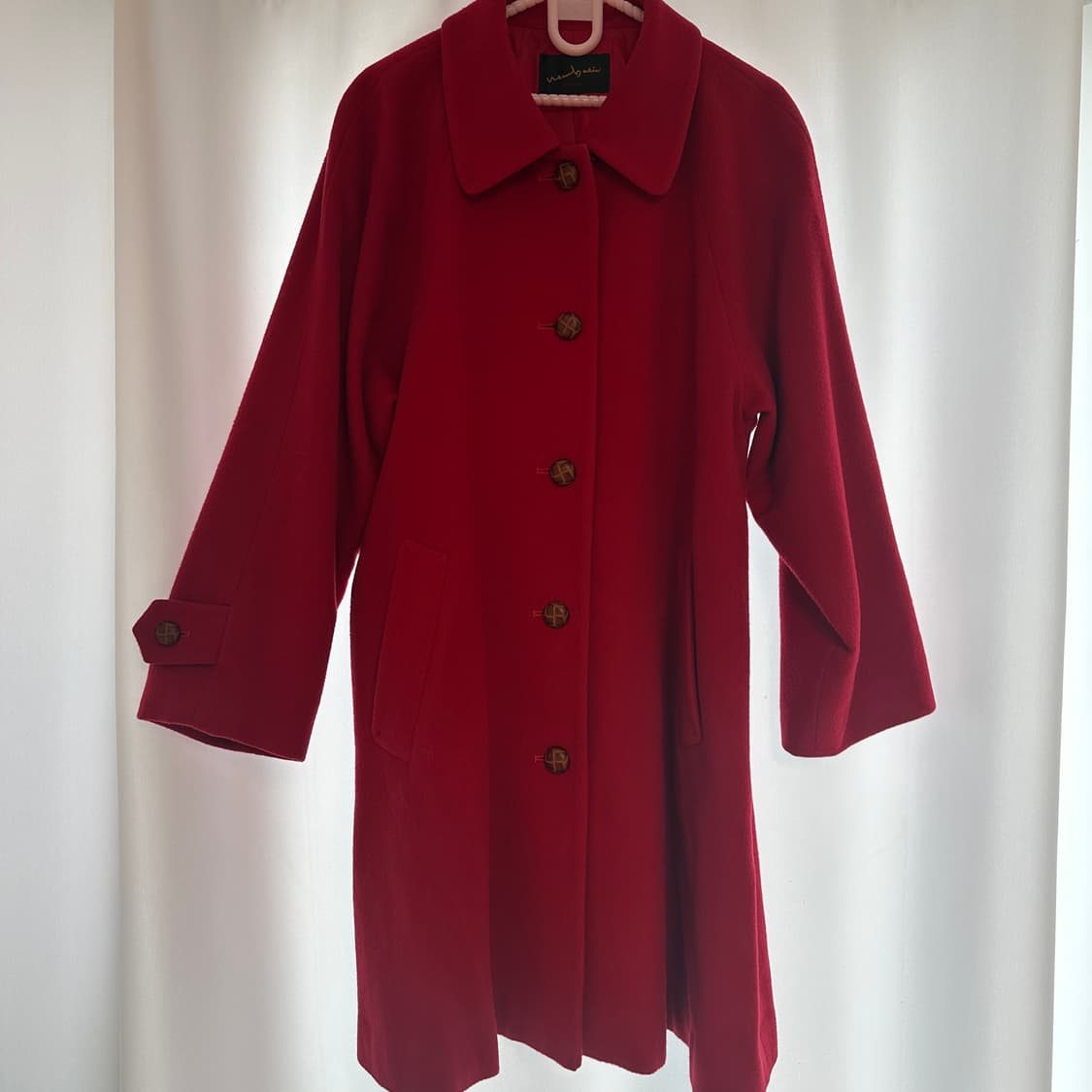 레드 카라 롱코트 상품이미지2