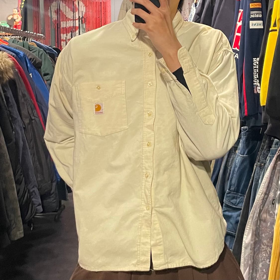[IM] carhartt 칼하트 라이트옐로우 코듀로이 셔츠 상품이미지3