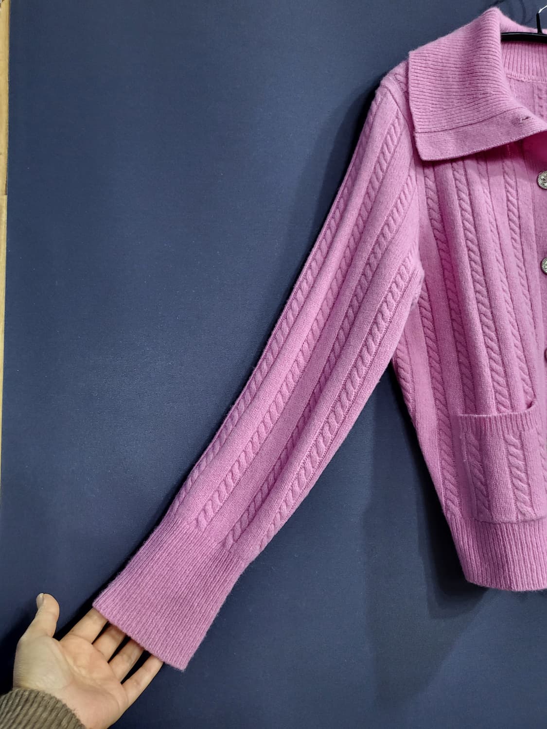 JW 모(울)케이블 카라 가디건 상품이미지3