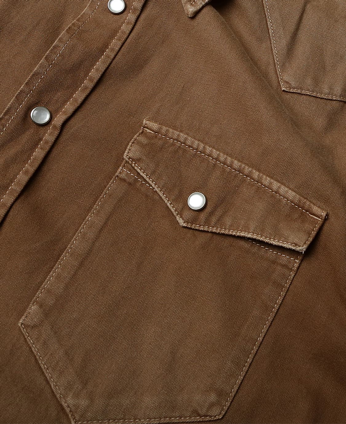 일레븐티 [Eleventy] 빈티지 브라운 코튼 워싱 웨스턴 셔츠 상품이미지4