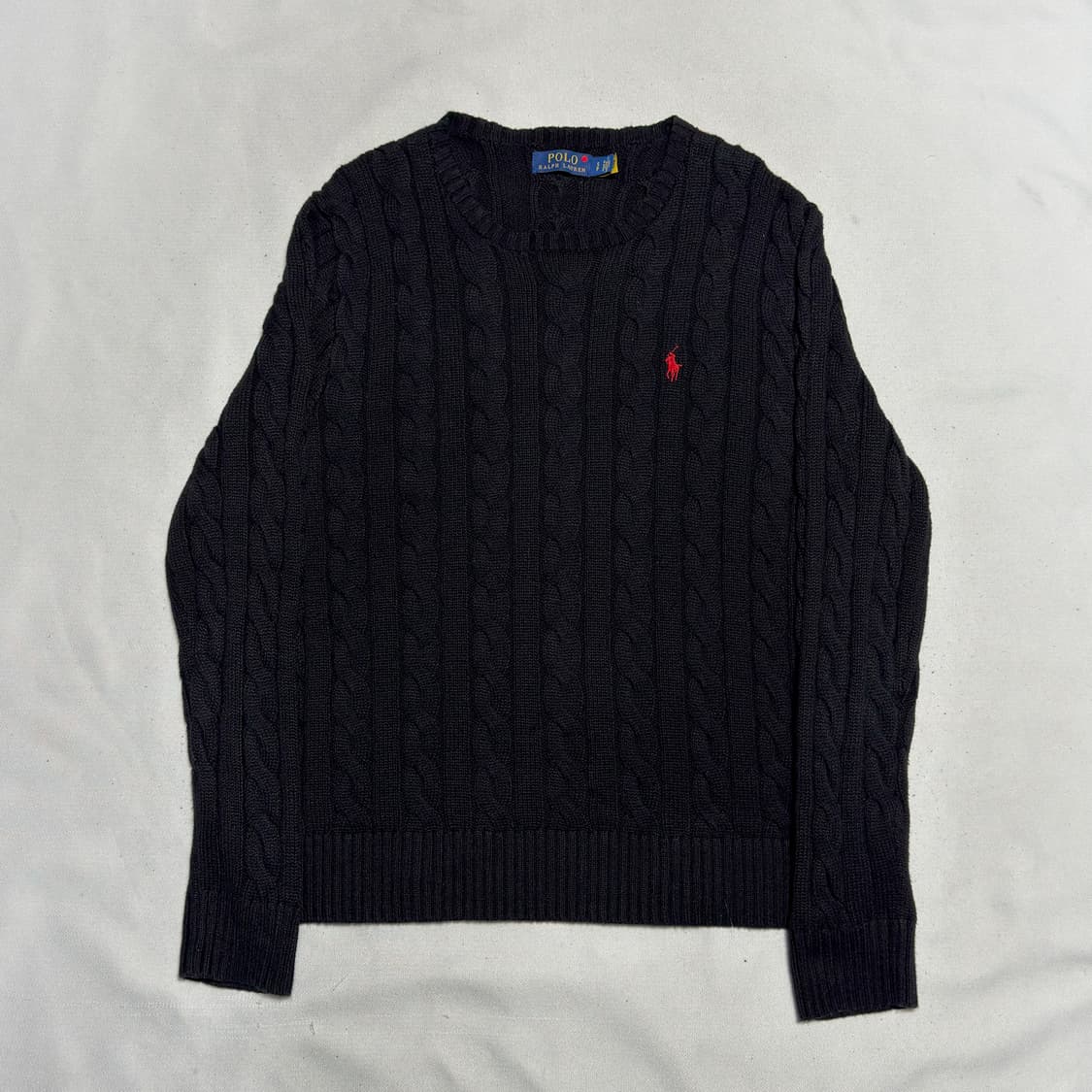 S 폴로랄프로렌 블랙 코튼 케이블 니트 상품이미지2