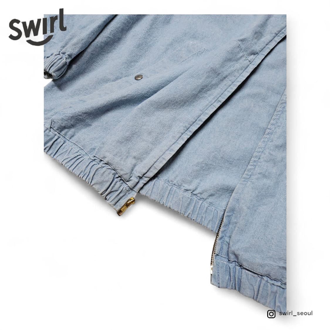 90s Polo chambray harrington jacket 상품이미지6