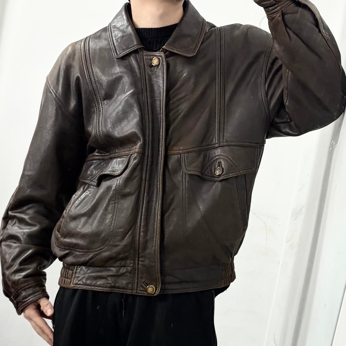 입생로랑 산양가죽 봄버 자켓 상품이미지2