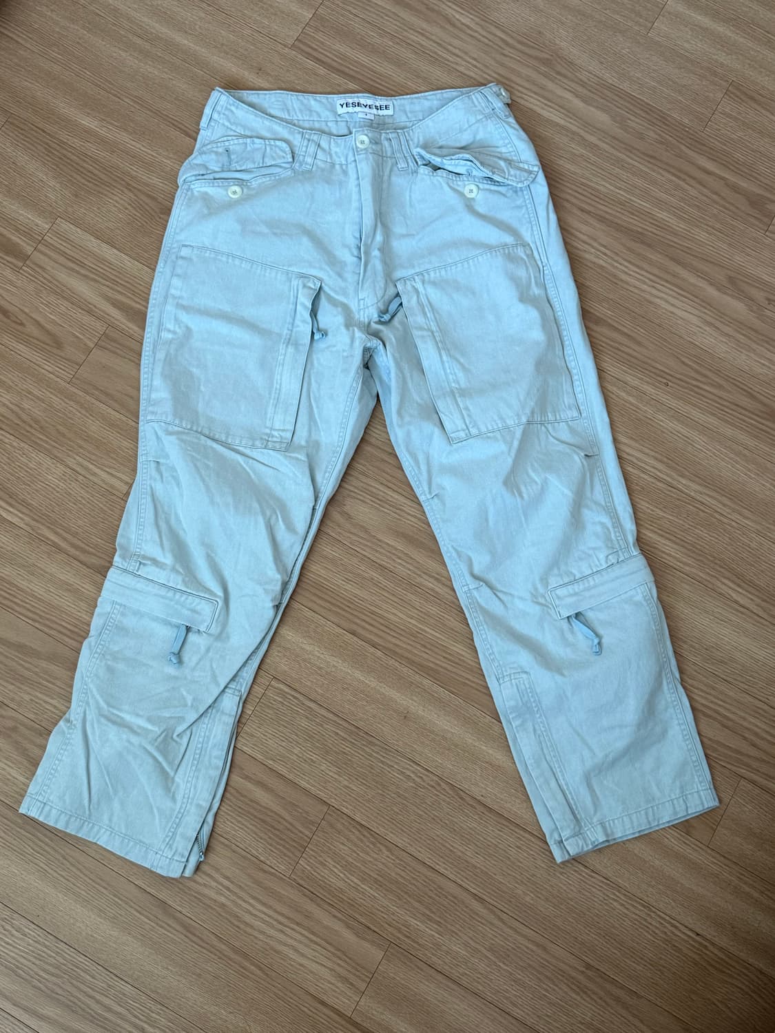예스아이씨Bleached Aviator Pants Light Blue S 상품이미지1