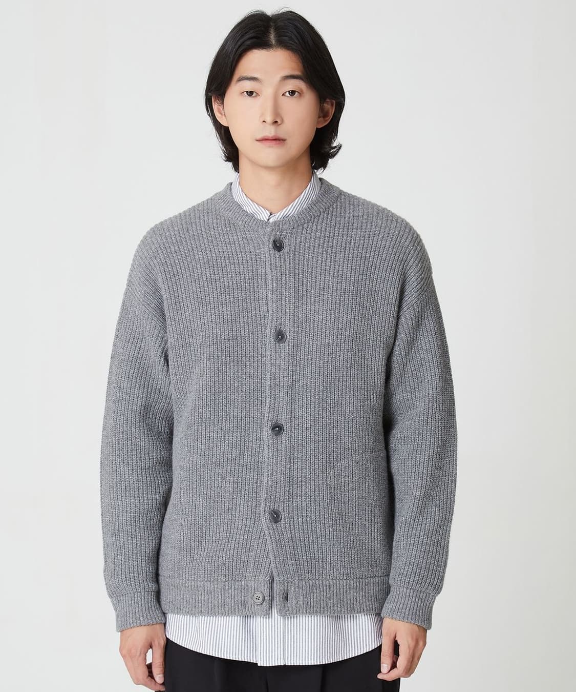 247시리즈 울 점퍼 가디건 멜란지 그레이 M 상품이미지3