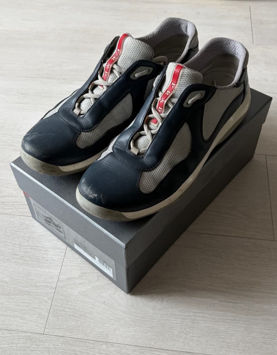 PRADA아메리카컵 스니커즈 무광 네이비 상품이미지1