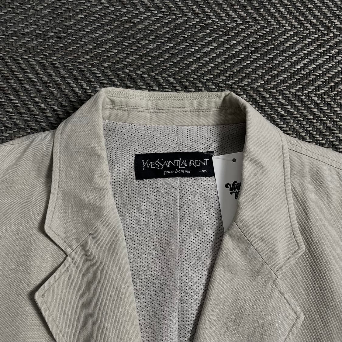 90s 입생로랑 자수로고 아카이브 치노 블레이저 자켓o 4185 상품이미지5