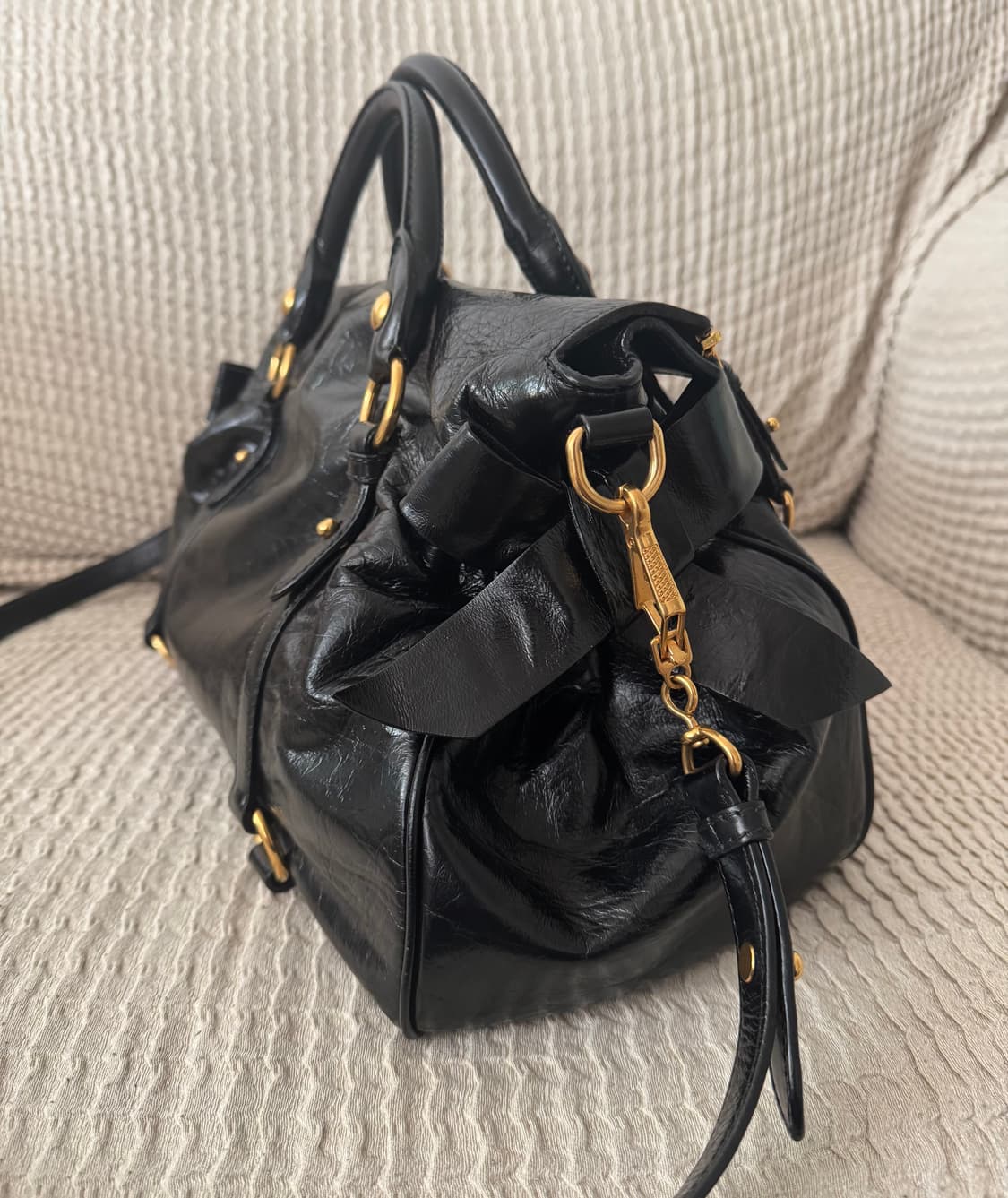 미우미우 비텔로 럭스 보우 사첼백 토트 크로스 상품이미지3