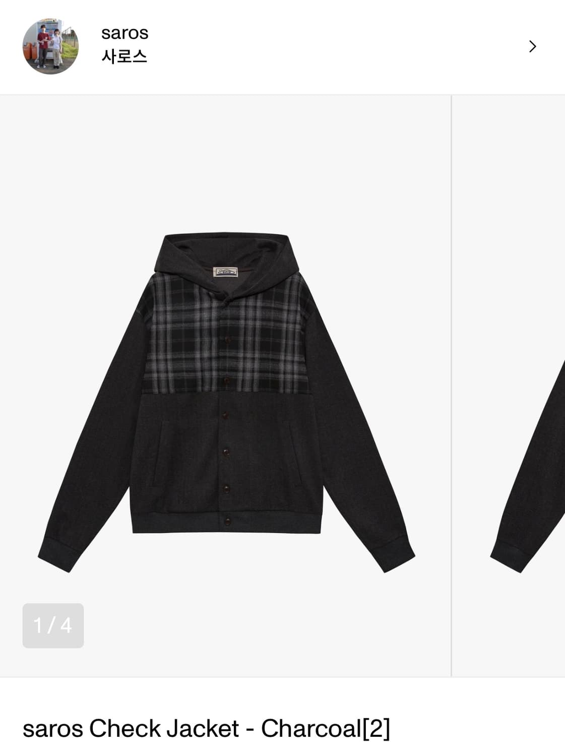 SAROS Check Jacket - Charcoal (2) 상품이미지4