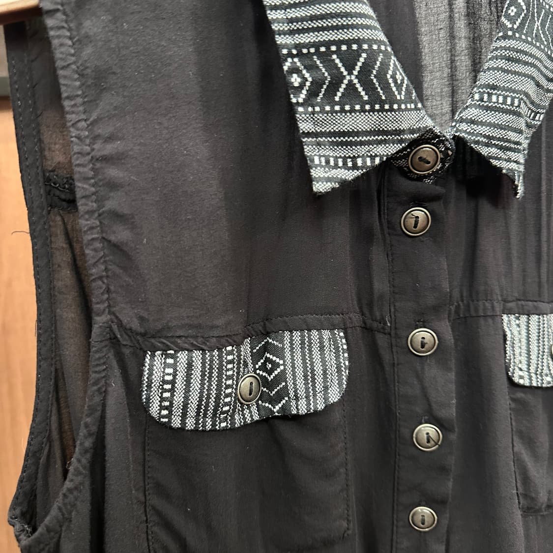 Bohemian Seethrough Sleeveless Blouse 상품이미지5