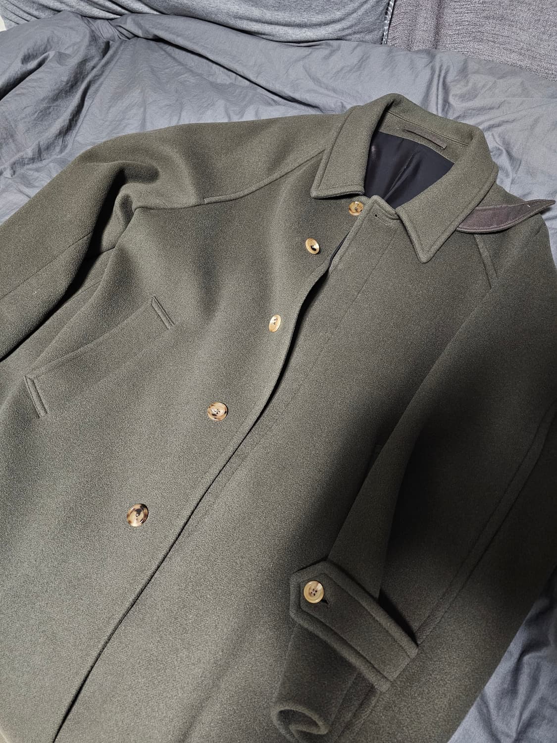 브라운야드 발마칸 올리브그레이 롱코트 21fw(가장 이쁜시즌) 105 상품이미지7