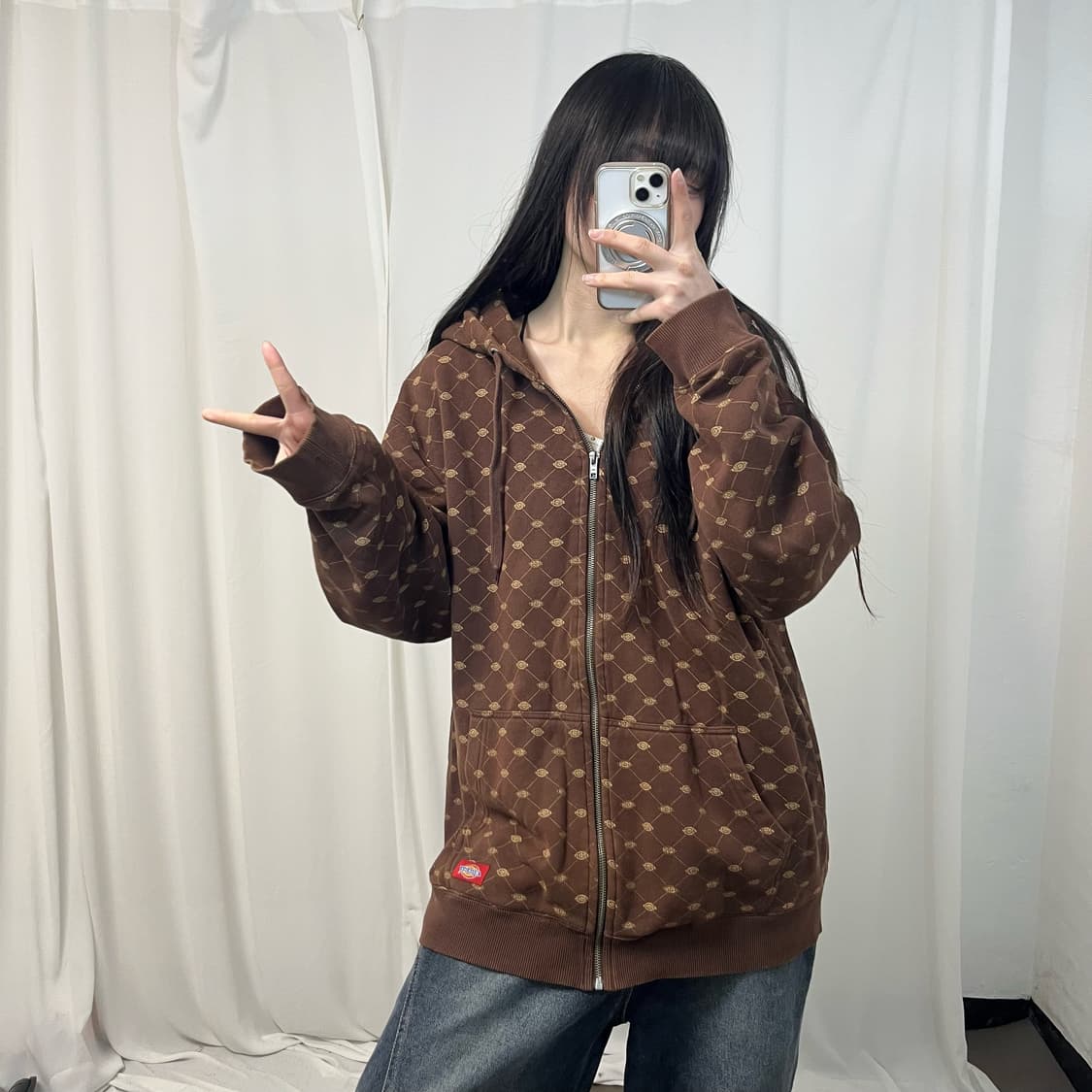 Dickies Pattern Quilted Hood Zip-up 상품이미지1