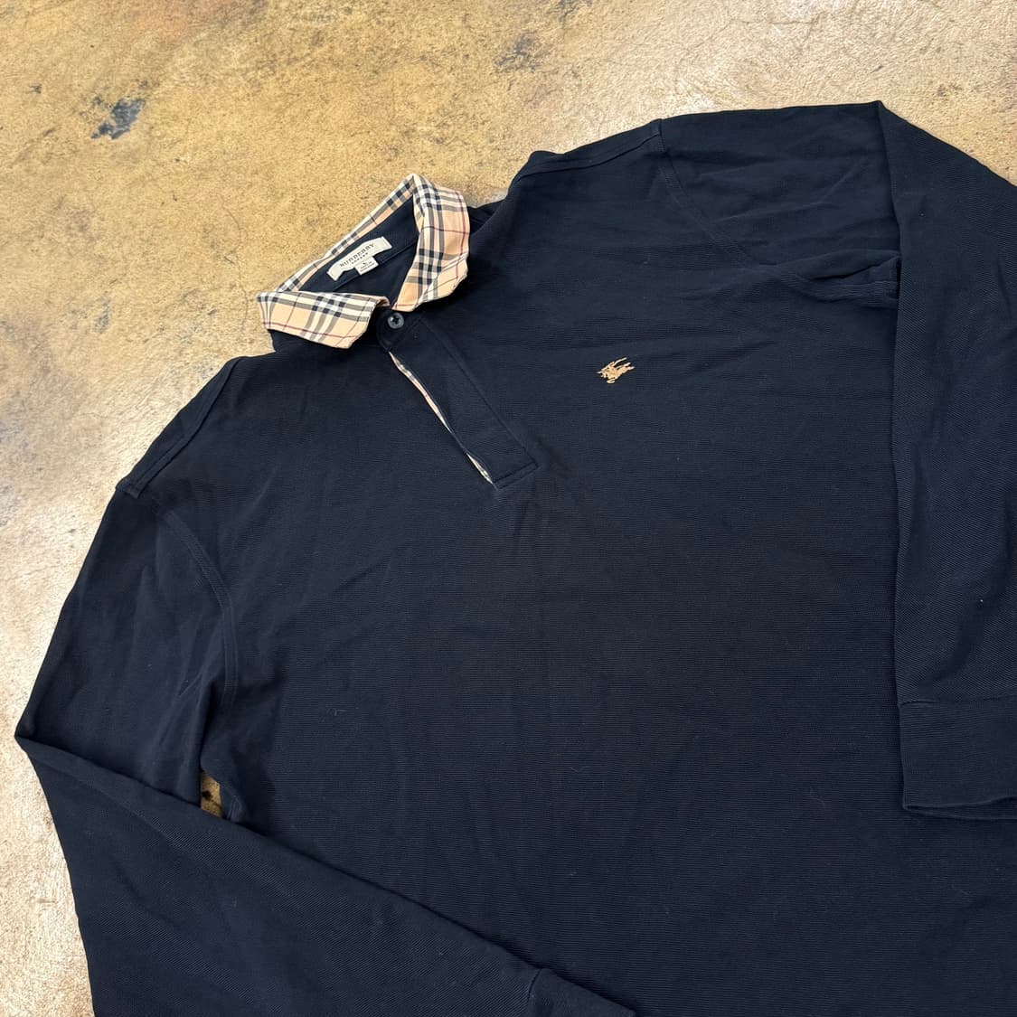 [정품/L] 버버리 노바체크 카라 셔츠 긴팔티 b19 상품이미지1