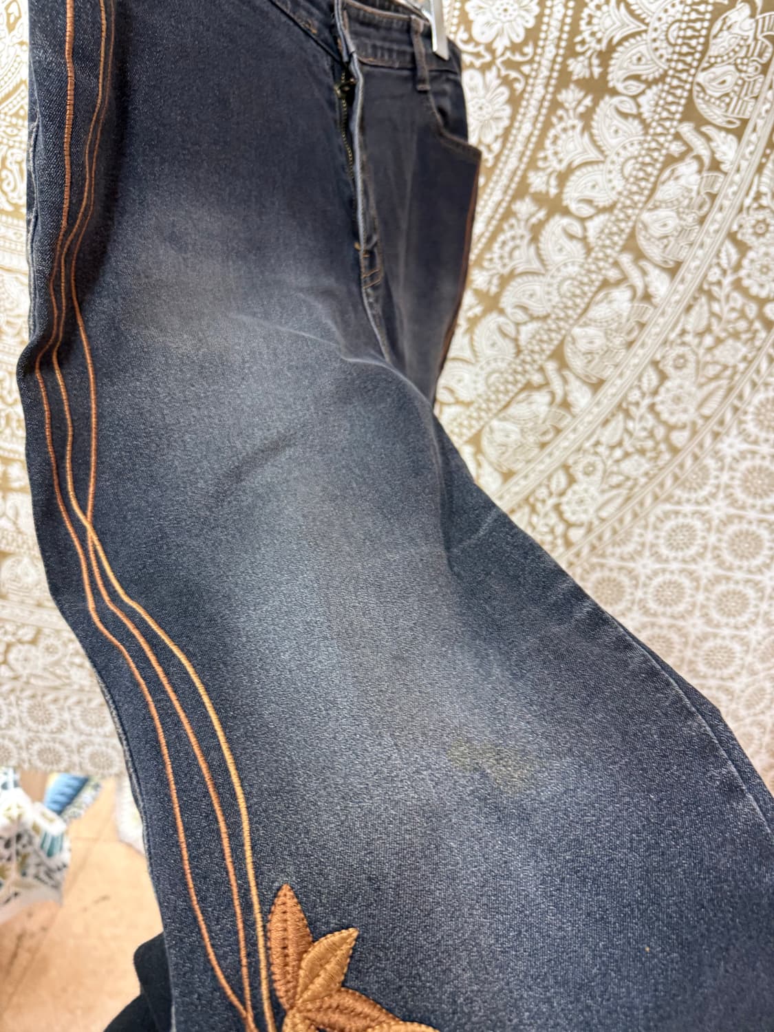 스판 자수 부츠컷 데님팬츠  상품이미지5