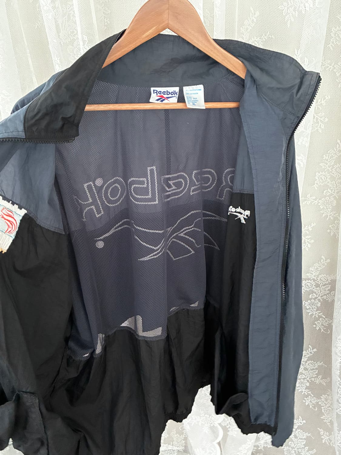 XL) 리복 90s 빈티지 윈드브레이커 블랙 상품이미지5