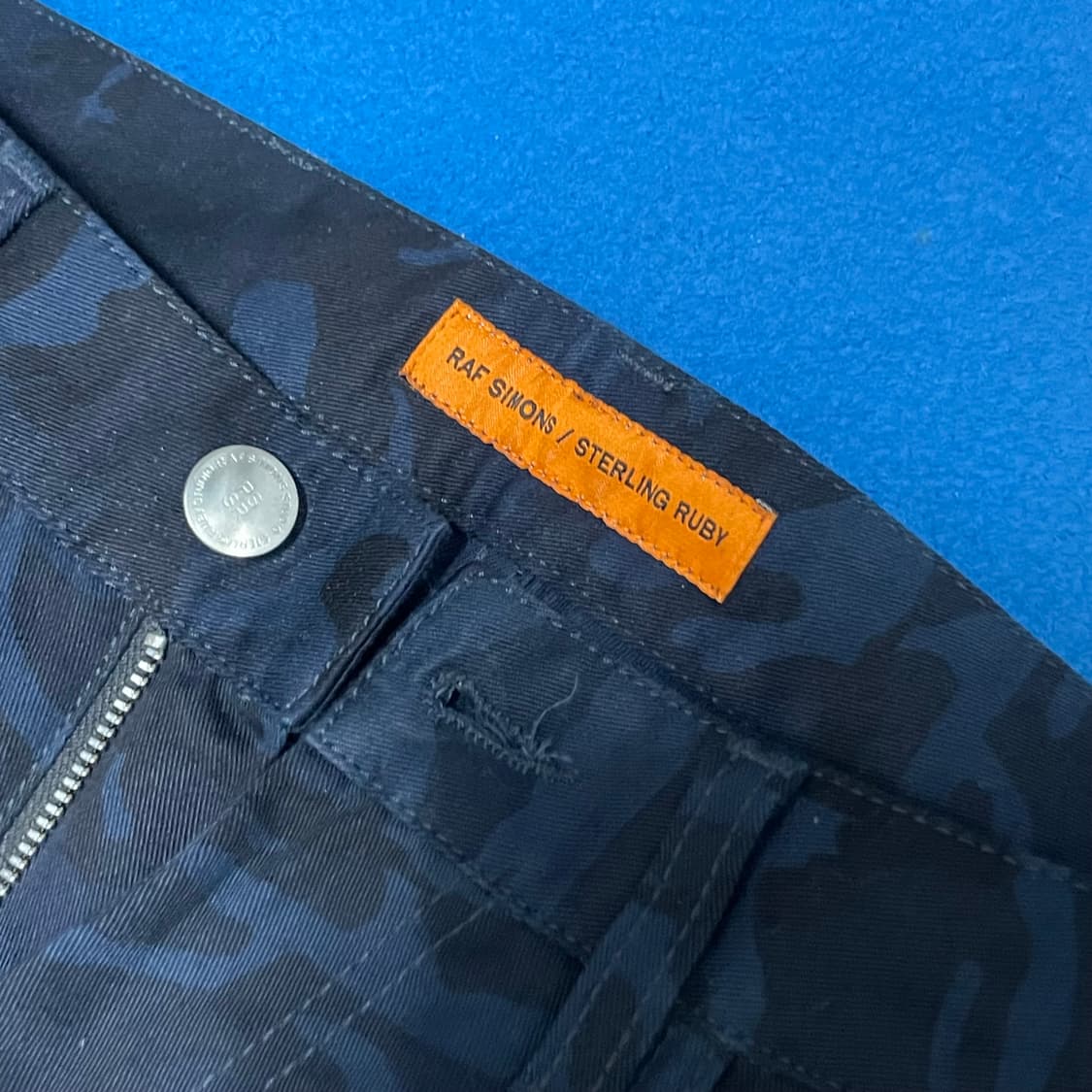 라프시몬스 14aw 스털링루비 abus lang 카모 그린패치 진 상품이미지4