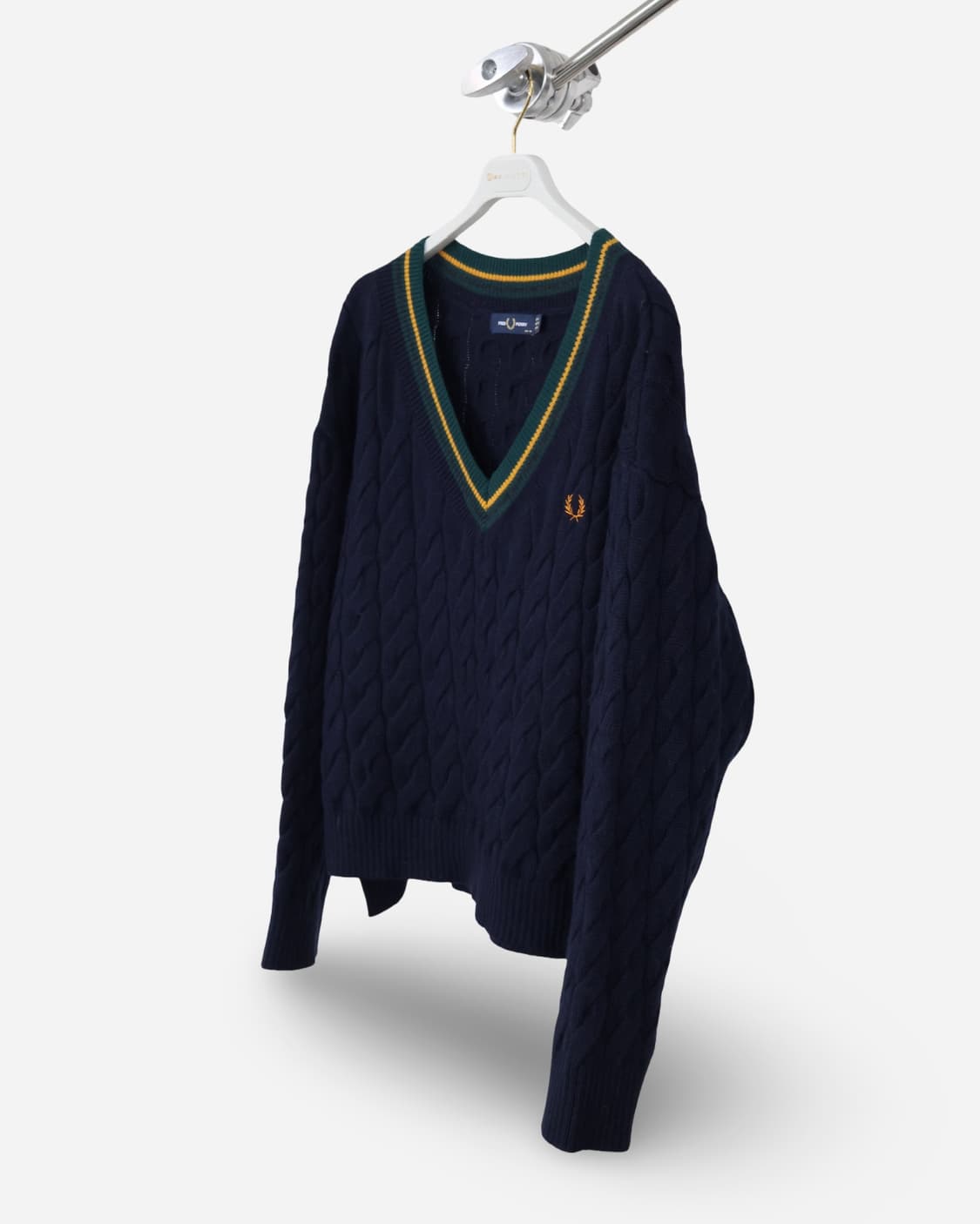 Fred Perry Cable Knit V-Neck Sweater 상품이미지1