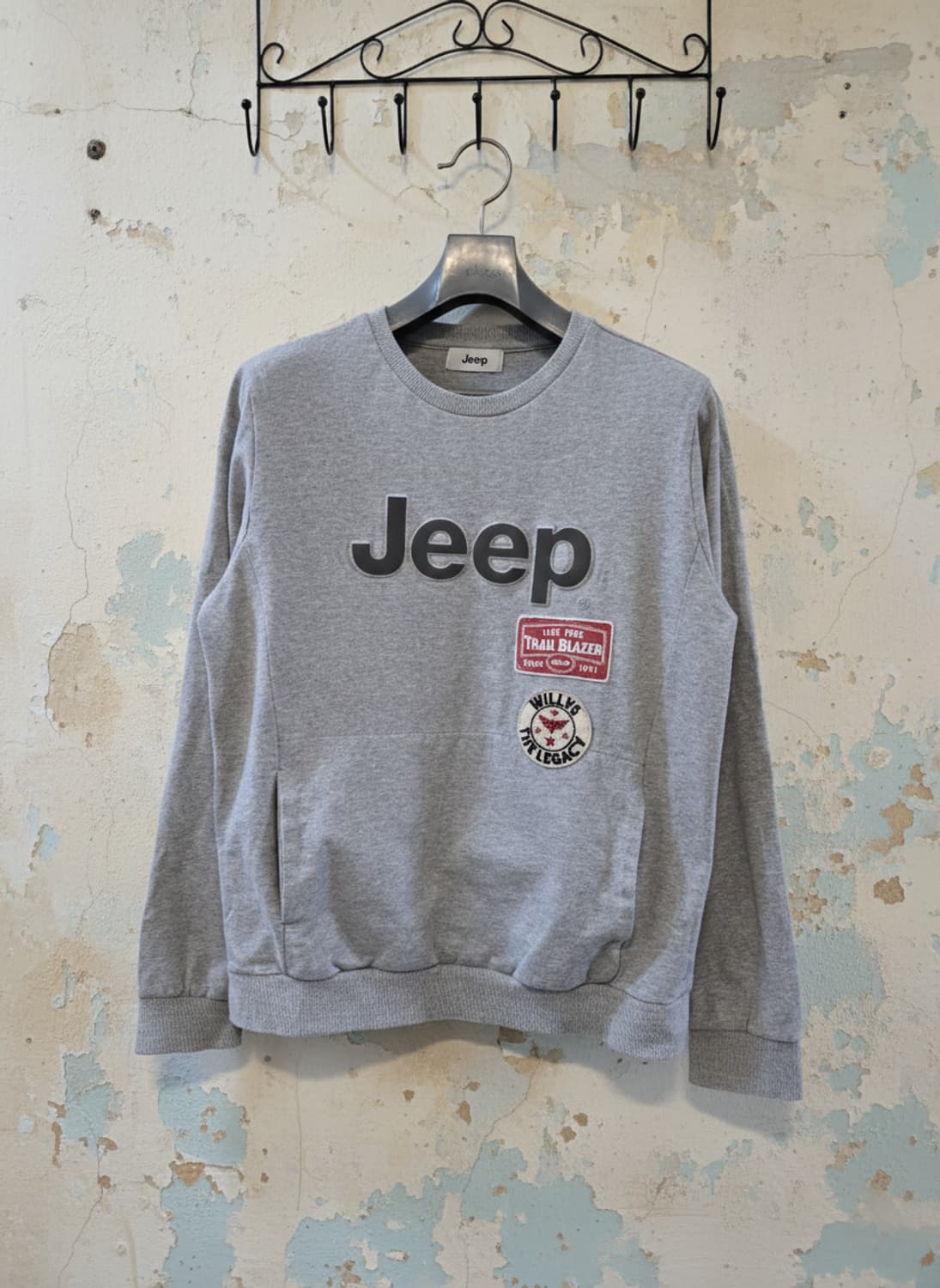 지프 맨투맨 티셔츠 S(90) 그레이 상품이미지1