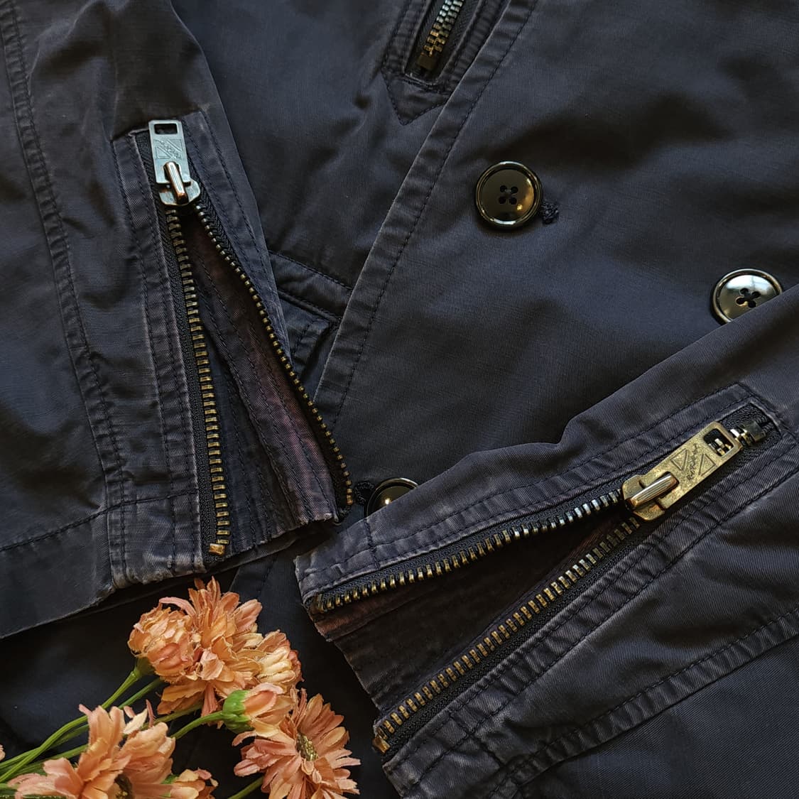 폴로 진스 컴퍼니 지퍼 디테일 코튼 피코트 L 상품이미지7