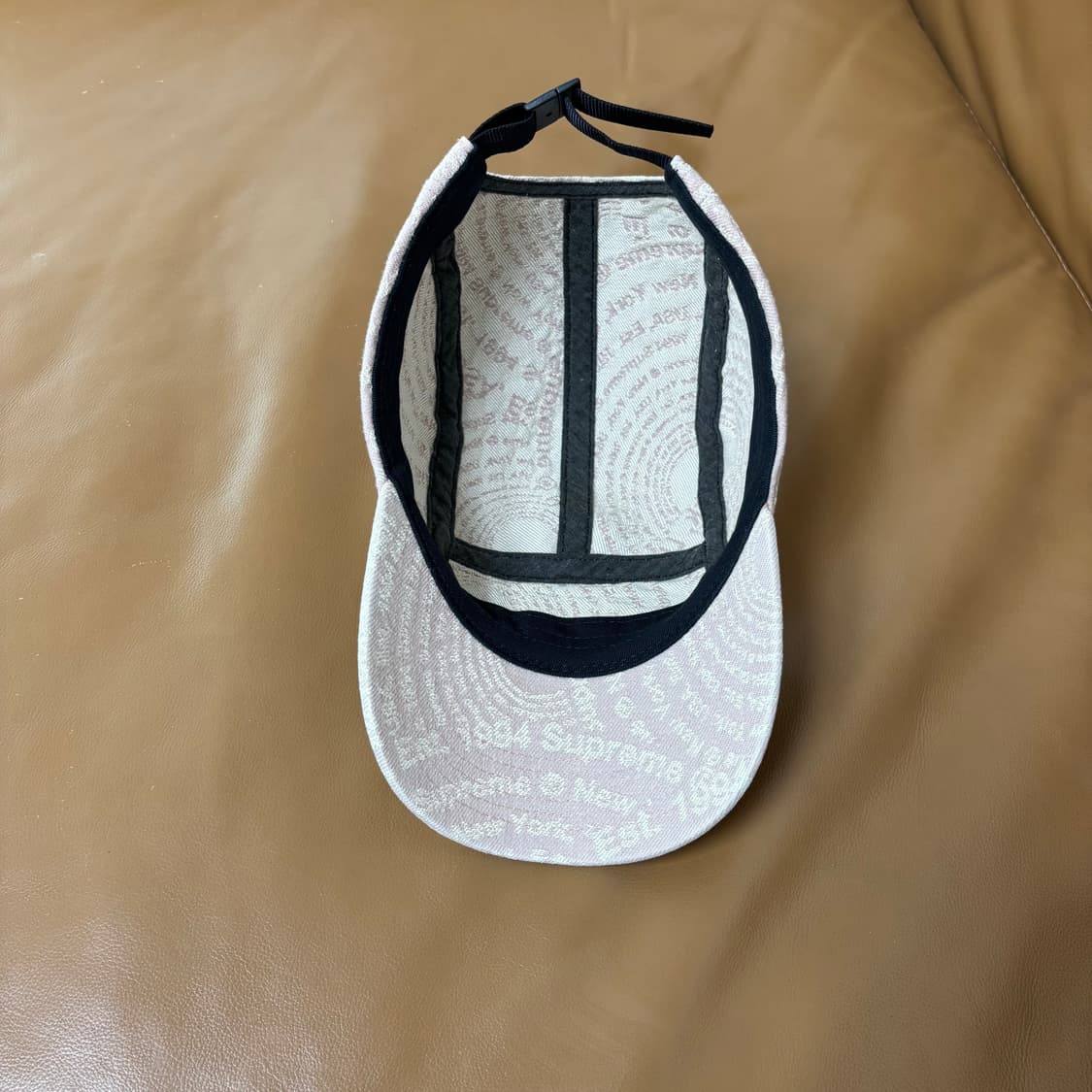 슈프림 캠프캡 모자 박스로고 자카드 데님 브라운 상품이미지6