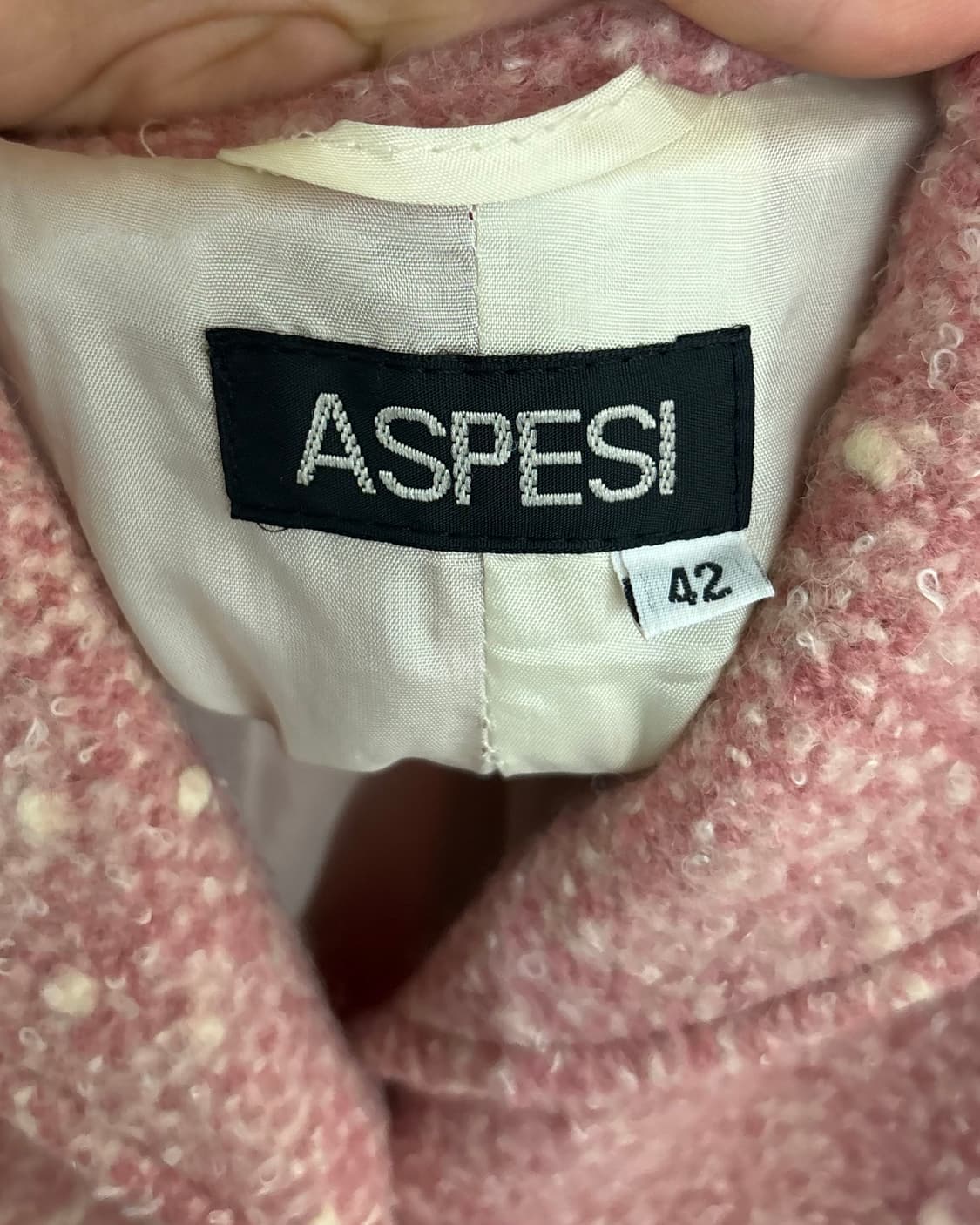 아스페시 핑크 트위드 웰트 포켓 코트 자켓 상품이미지7