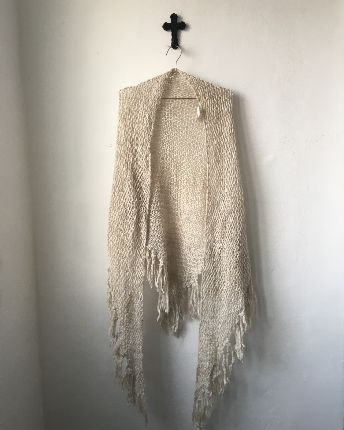 Fringe net woolen cape 상품이미지2