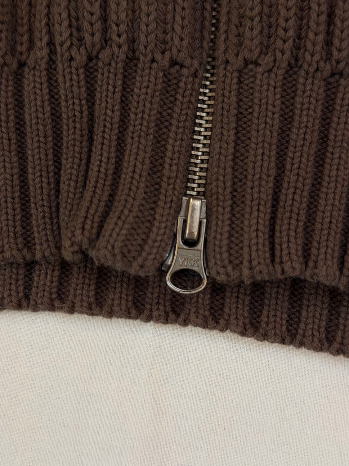 엠포리오 아르마니 투웨이 엘보우패치 니트집업 브라운 상품이미지5