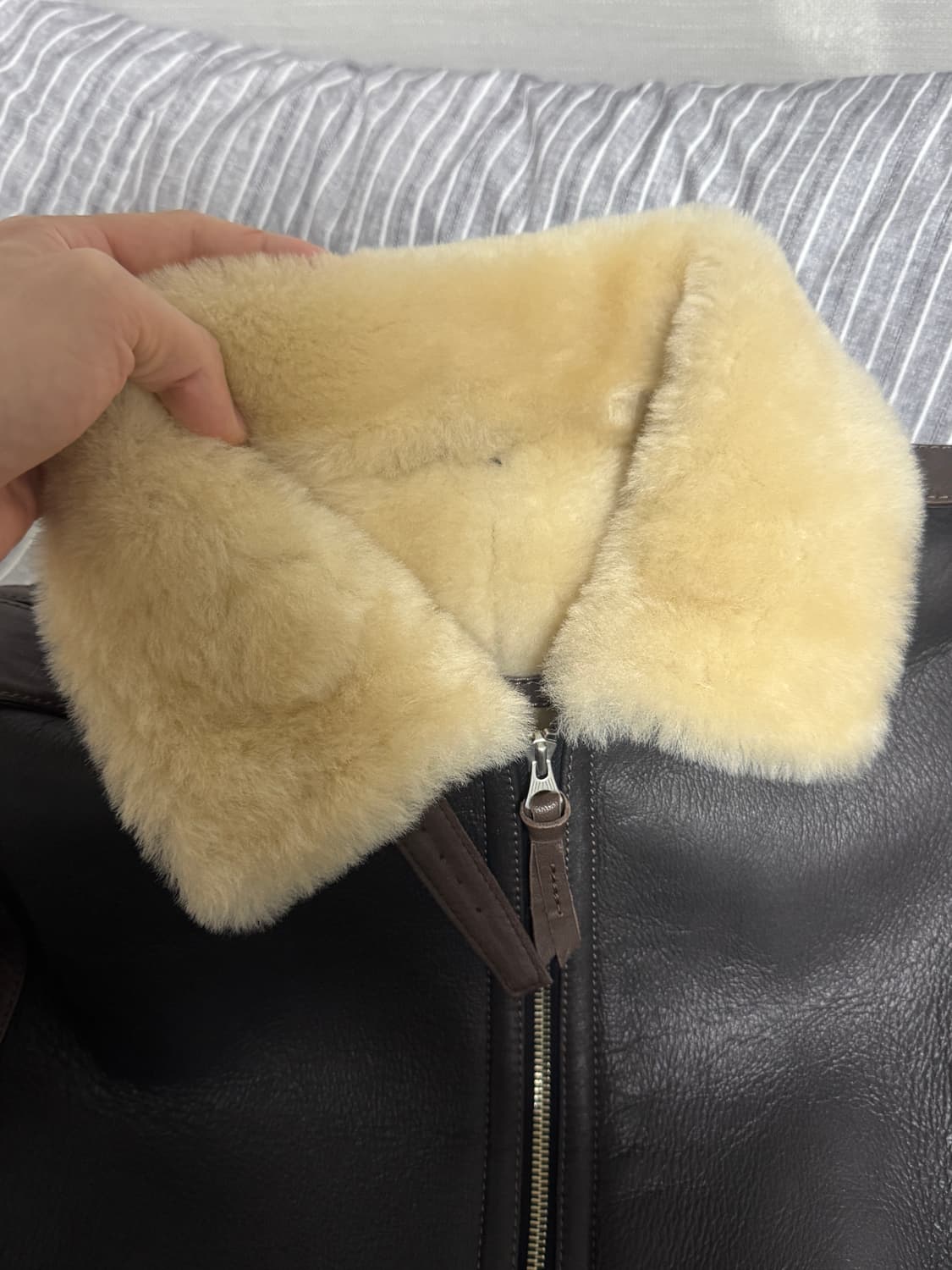 스테디에브리웨어 Sew B-6 무스탕 시어링 레더 자켓 1 상품이미지6