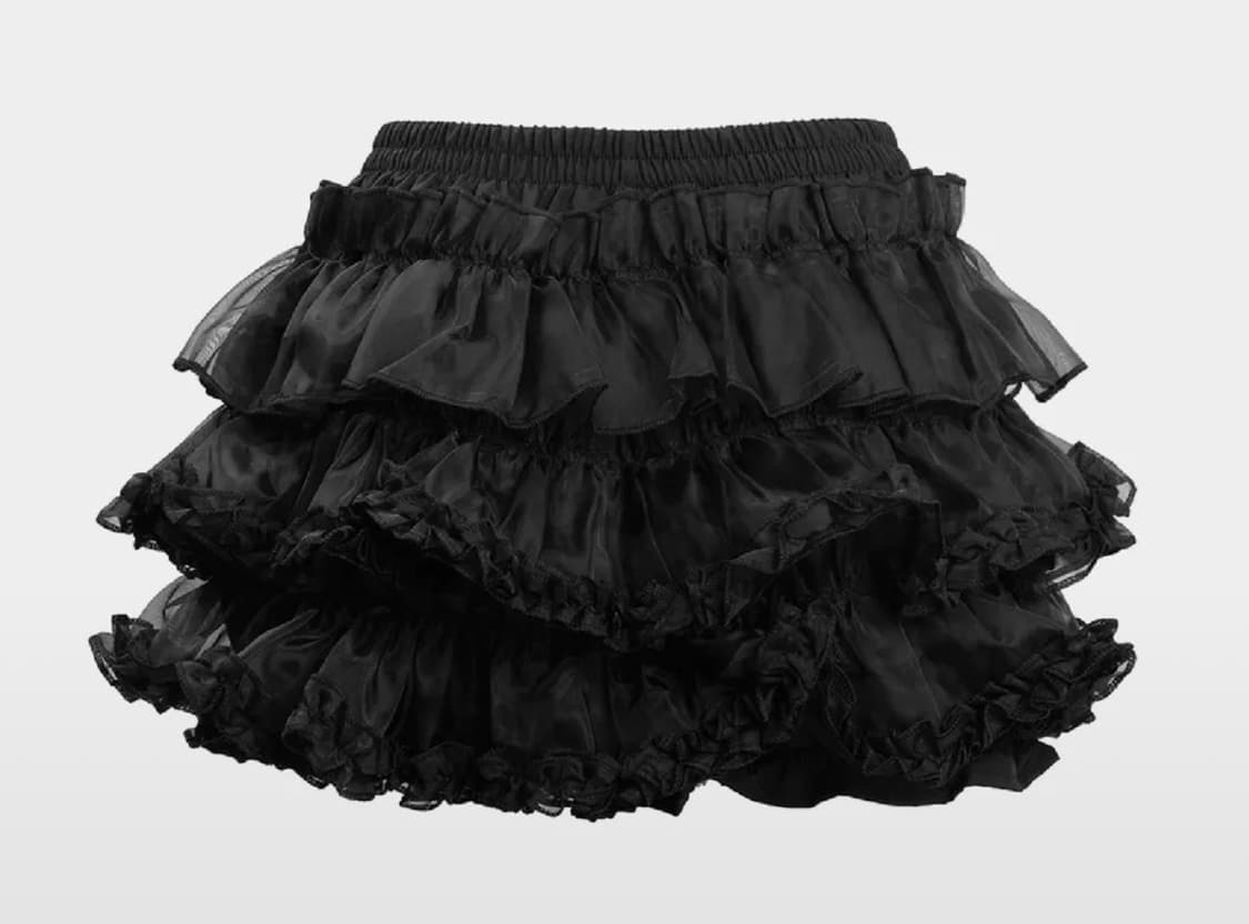 러프넥 튜튜스커트 블랙 상품이미지1