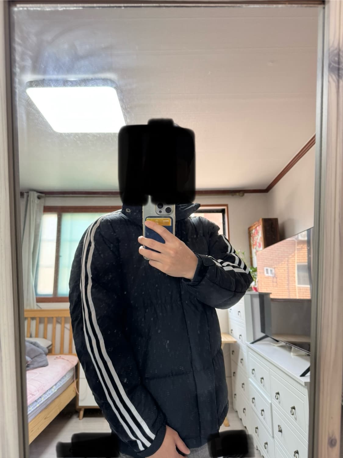 아디다스 3선 푸퍼 다운패딩 M 상품이미지4