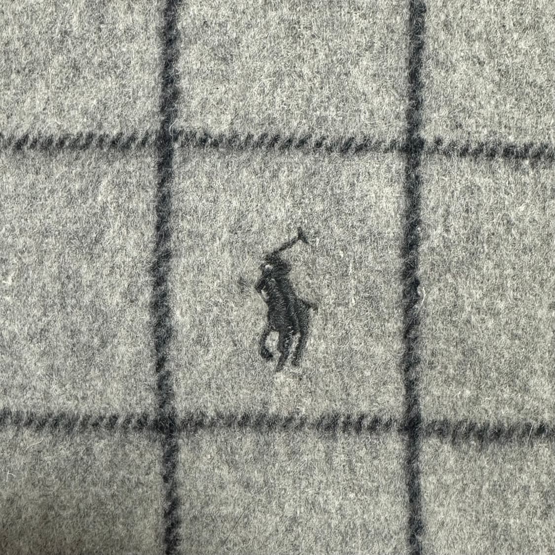 폴로 랄프로렌 램스 울 그레이 체크 머플러 목도리 상품이미지3