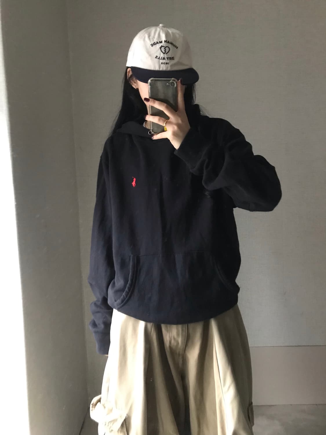 폴로 검빨 오버핏 후드티 상품이미지5