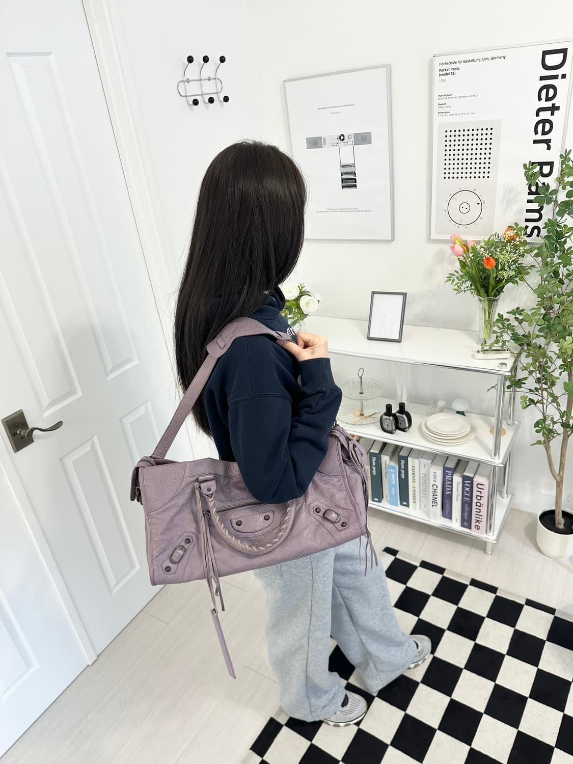 [A 정품] 발렌시아가 시티 모터백 파트타임 연보라 상품이미지2