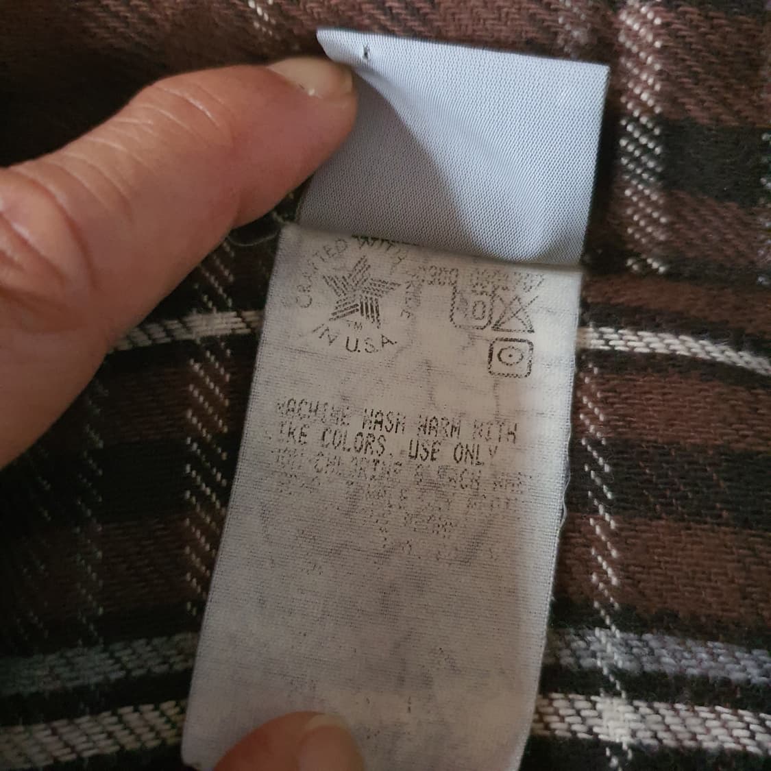 90s us made 칼하트 헤비웨이트 브라운  플라넬 셔츠 상품이미지6