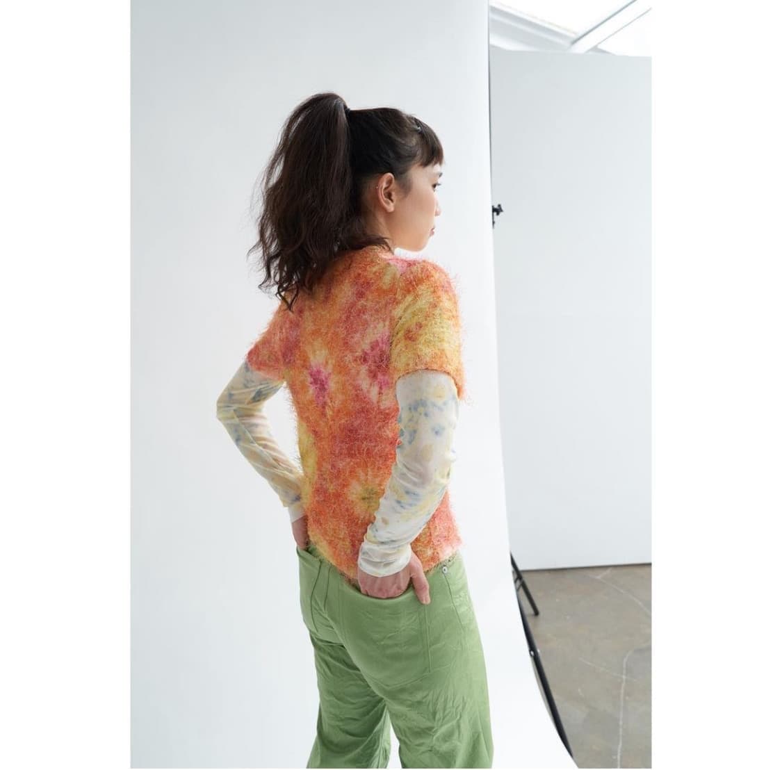 티크 타이다이 메쉬 롱슬리브 탑 상품이미지3