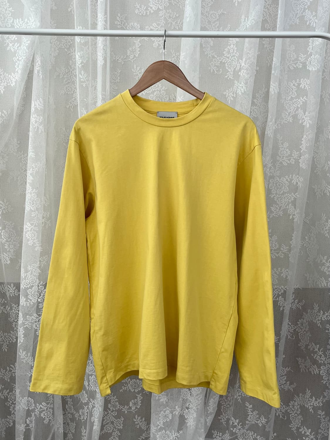 100) 솔리드옴므 백프린팅 롱슬리브 티셔츠 옐로우 상품이미지2