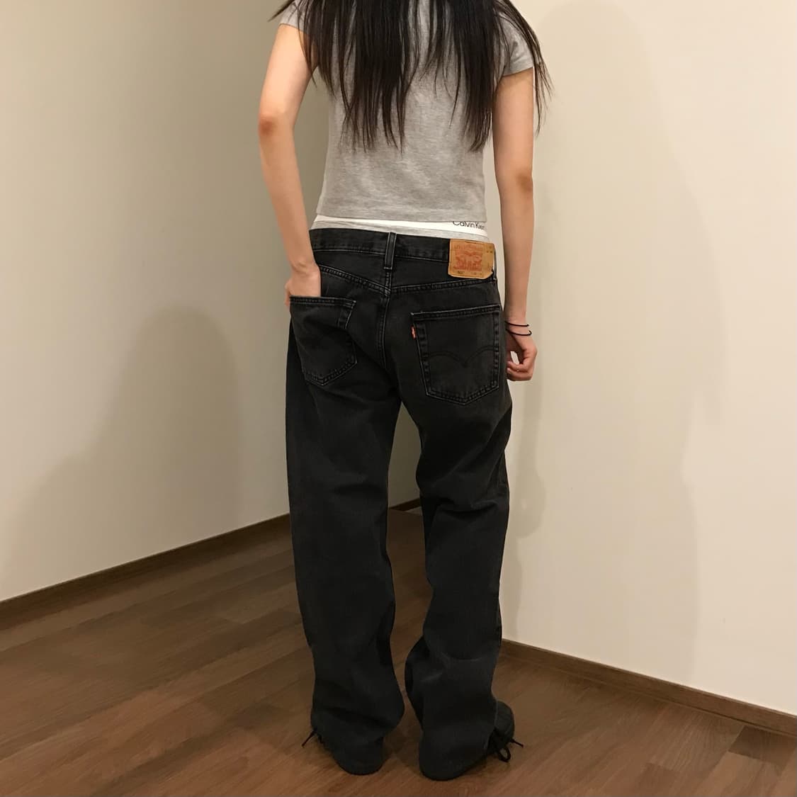 리바이스 501 흑청 데님 32 상품이미지2
