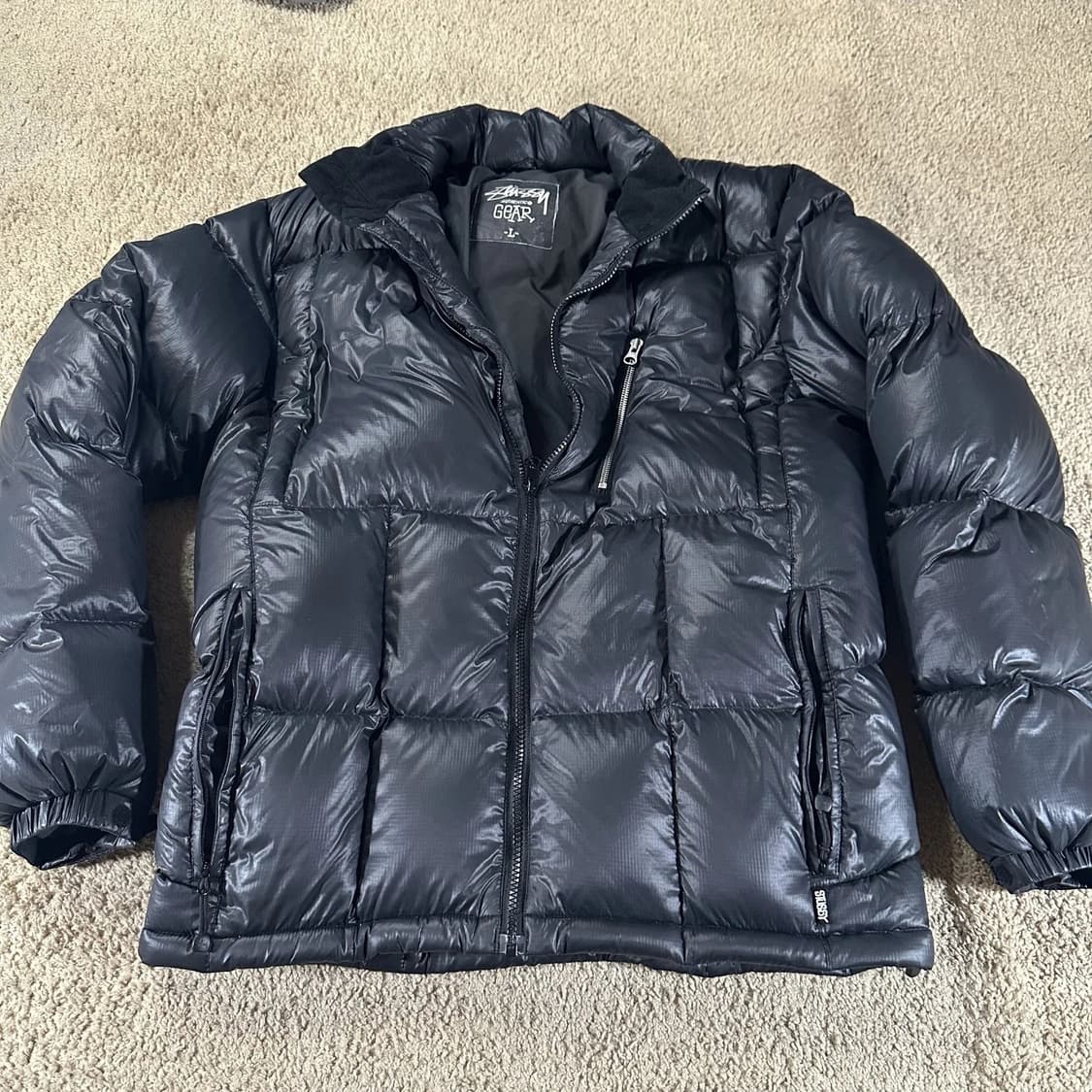 스투시 어센틱 기어 다운 푸퍼 자켓 블랙 L 상품이미지1
