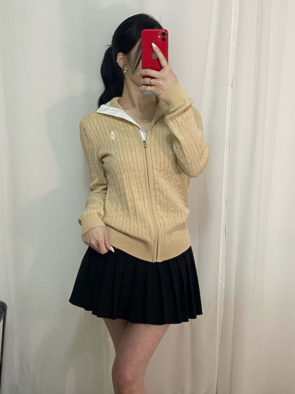 폴로 랄프로렌 꽈배기 니트 집업 상품이미지1