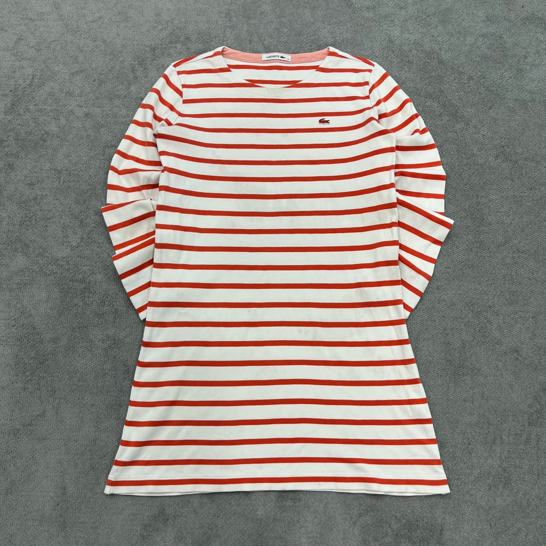 36 라코스테 단가라 원피스 오렌지/화이트 상품이미지1