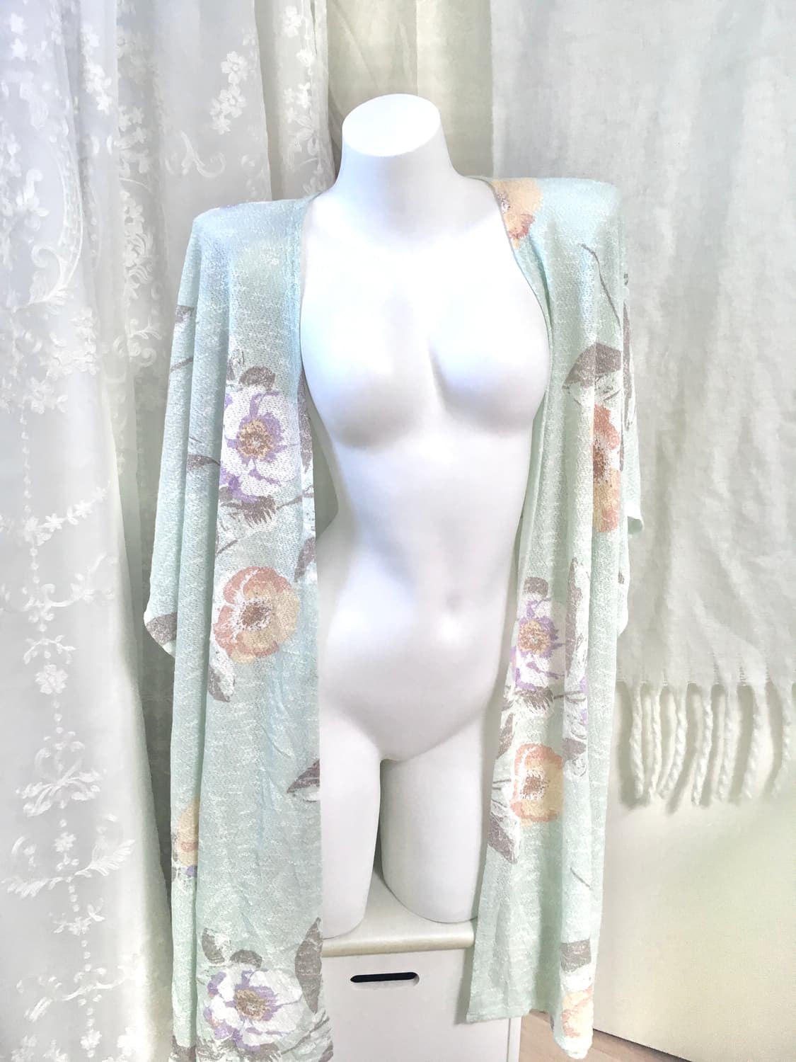 오리엔탈 플라워 민트 롱 가디건  상품이미지8