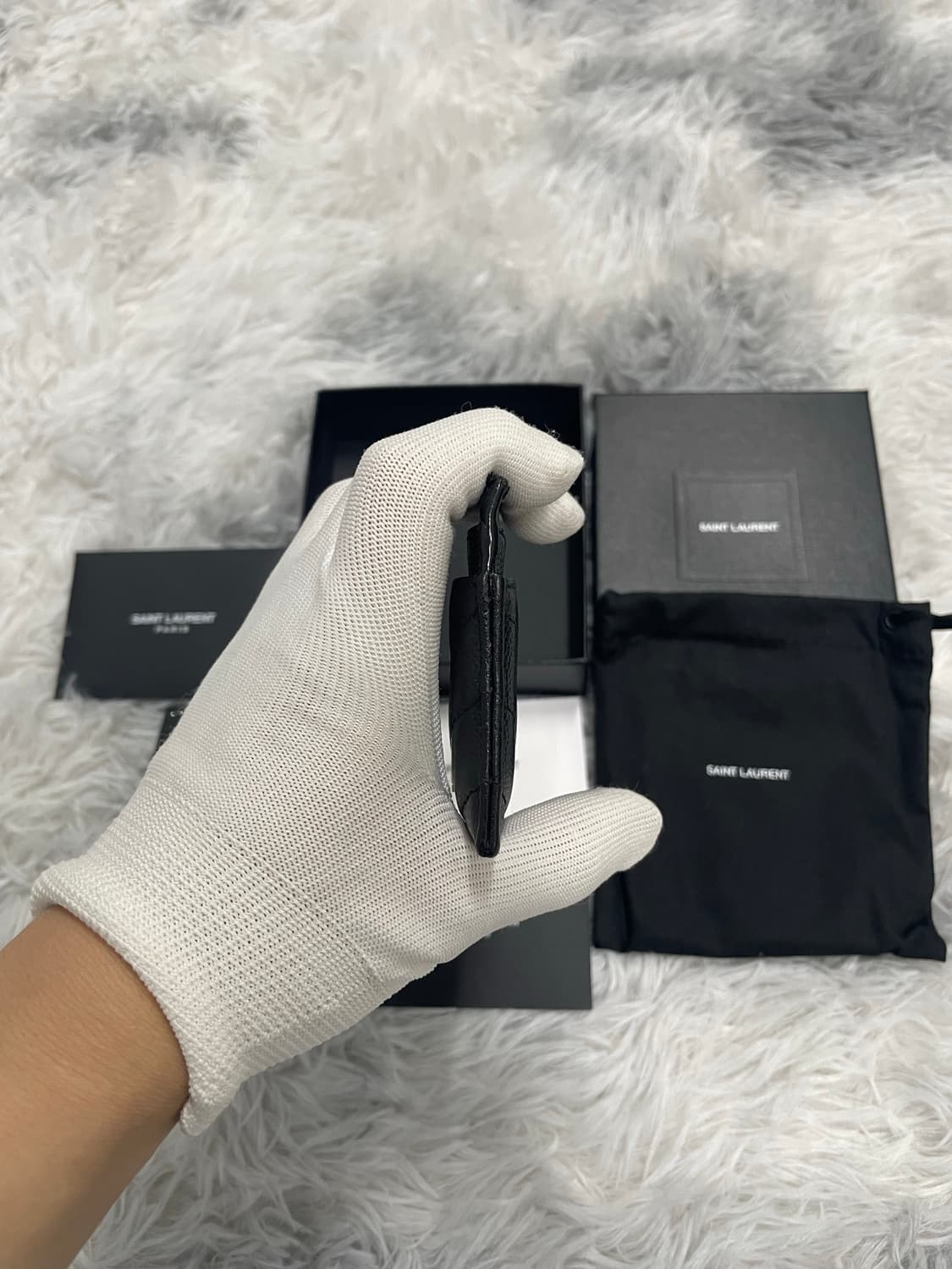 입생로랑 마틀라세 금장 카드지갑 블랙 [os] 상품이미지4