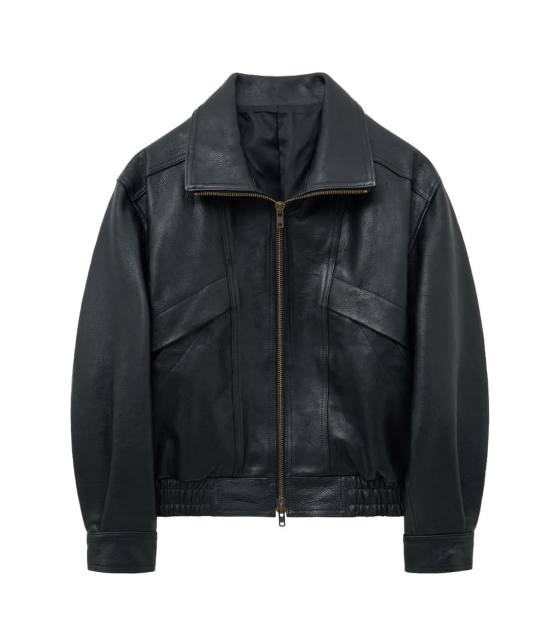 노이어 앤틱 카우레더 하이넥 블루종 블랙50 상품이미지1