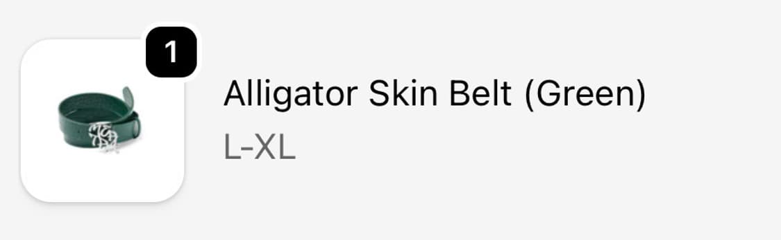 [2] Mertra 메르트라 악어 스킨 벨트 그린 상품이미지2