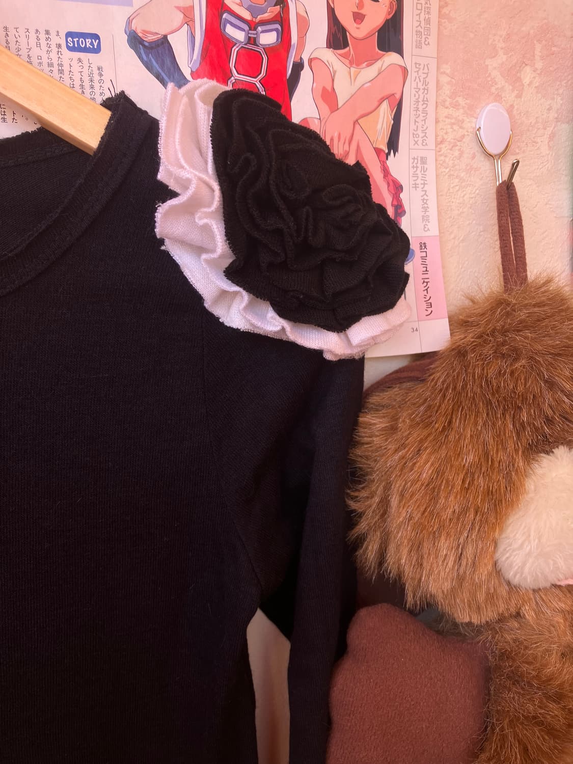 jpn 코사지 디테일 티셔츠 상품이미지4