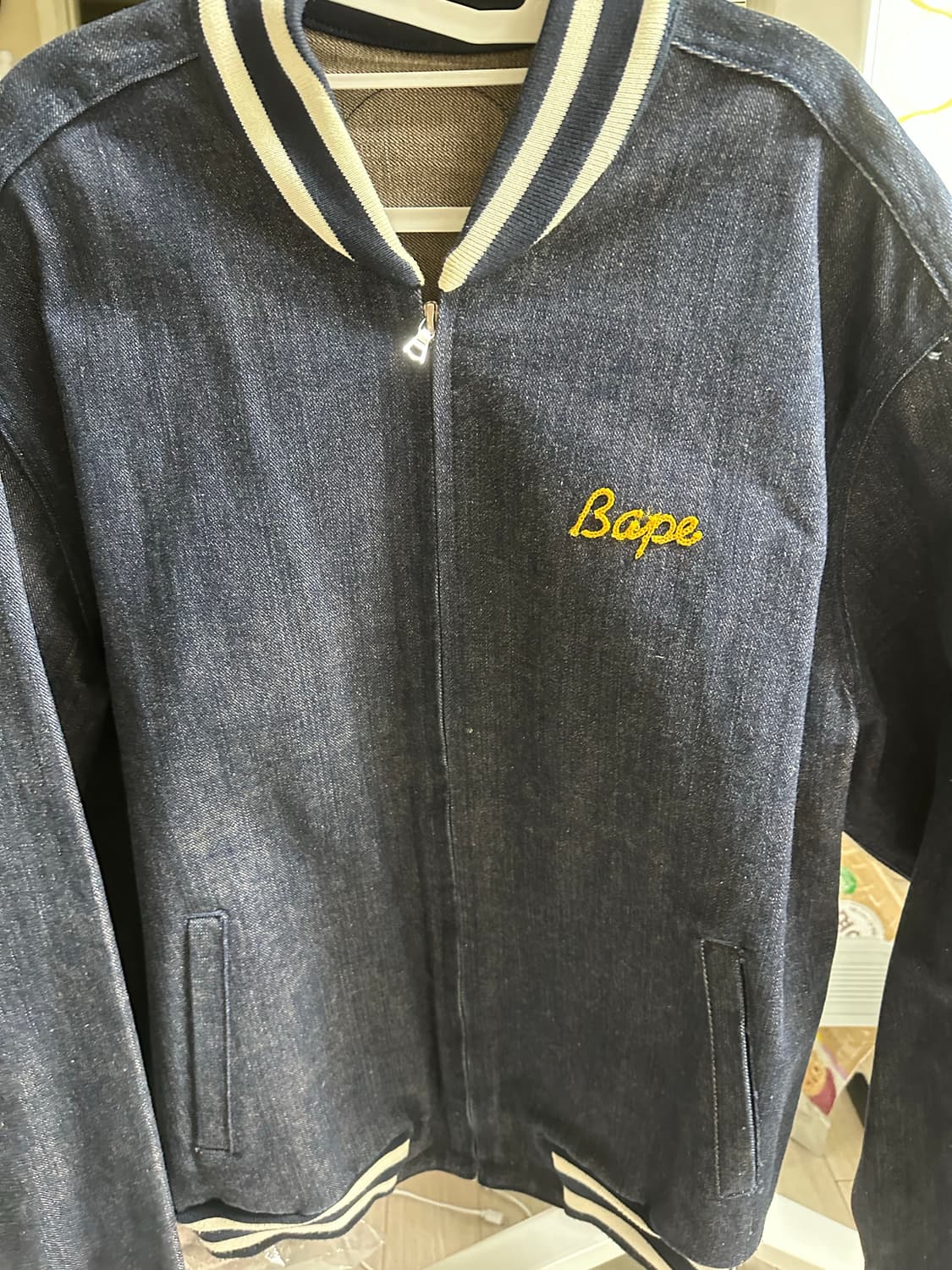 베이프 데님 바시티 자켓 상품이미지2